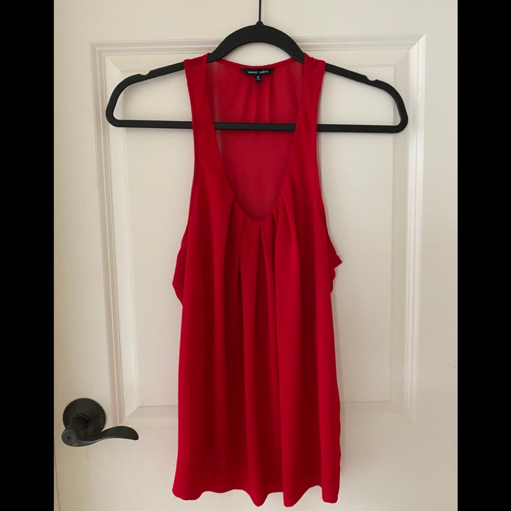 Red racer back tank